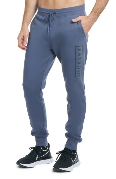 Hurley Logo Fleece Joggers In Dark Blue