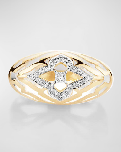 Shop Farah Khan Atelier 18k Yellow Gold Pure Clear Kashmir Vivacious Ring