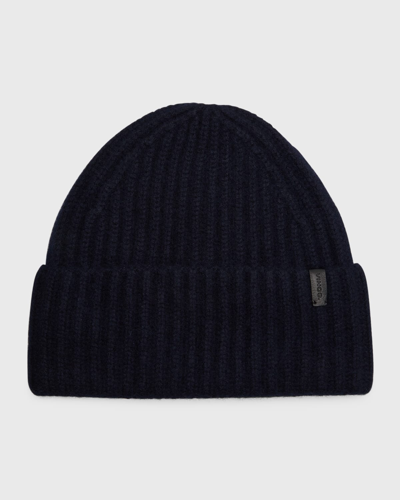 Shop Vince Cashmere Chunky Knit Beanie In Navy