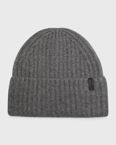 Shop Vince Cashmere Chunky Knit Beanie In Gray