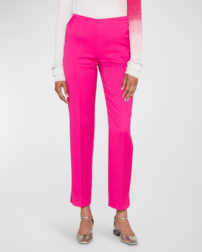 Shop Giorgio Armani Wool Tuxedo Pants In Solid Medium Pink