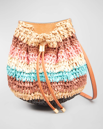 Shop Ulla Johnson Paloma Multicolor Woven Pouch Crossbody Bag