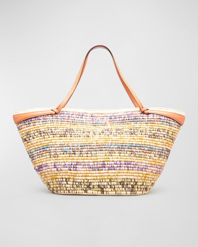 Shop Ulla Johnson Mallorca Multicolor Raffia Carryall Tote Bag In Mosaic