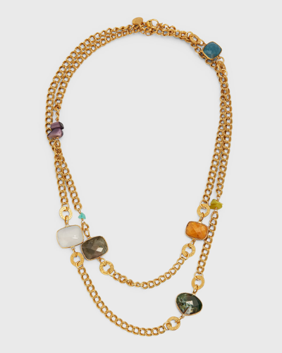 Shop Gas Bijoux Silene Long Gemstone Chain Necklace, 42"l In Multi