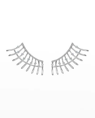 Shop Hueb 18k Luminus White Gold Wing Earrings With Vs-gh Diamonds