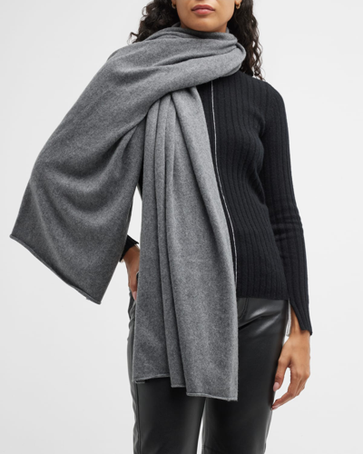 Shop Vince Knit Cashmere Scarf In Gray