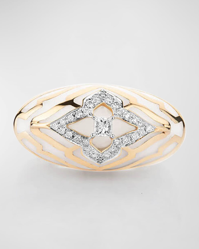 Shop Farah Khan Atelier 18kt Yellow Gold Atlas White Gstaad Vivacious Ring