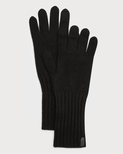 Shop Vince Cashmere Knit Gloves In Black
