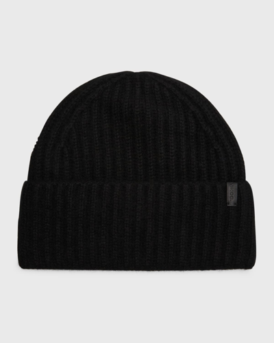 Shop Vince Cashmere Chunky Knit Beanie In Black