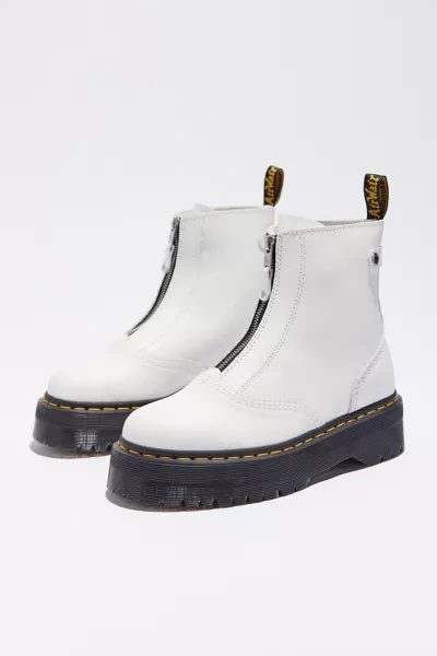 Shop Dr. Martens' Jetta Zipped Leather Platform Boot In White