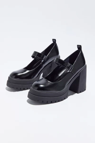 Shop Steve Madden Orsen Treaded Platform Mary Jane In Black