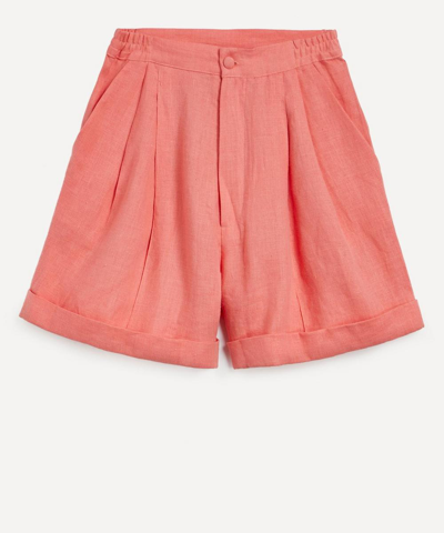 Shop Sleeper Women's Dynasty Linen Shorts In Peach