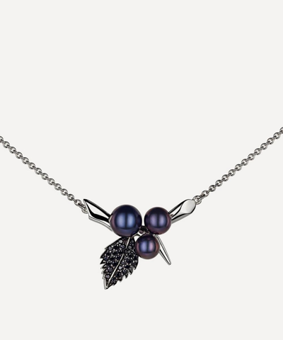 Shop Shaun Leane Sterling Silver Blackthorn Single Leaf And Pearl Pendant Necklace