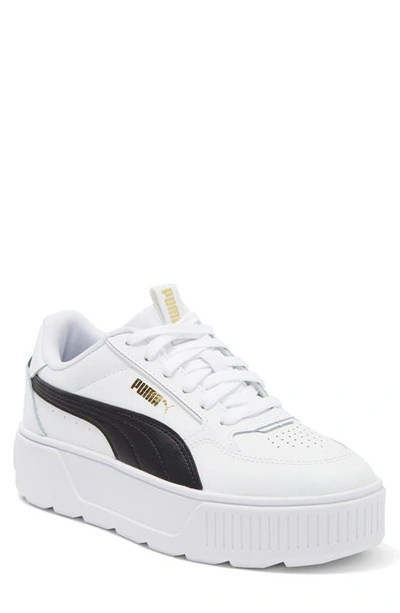 Puma Karmen Rebelle Platform Sneaker In  White- Black