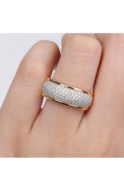 Delmar Gold Plated Lab Created Moissanite Ring In Yellow