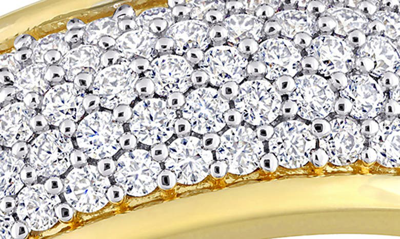 Delmar Gold Plated Lab Created Moissanite Ring In Yellow