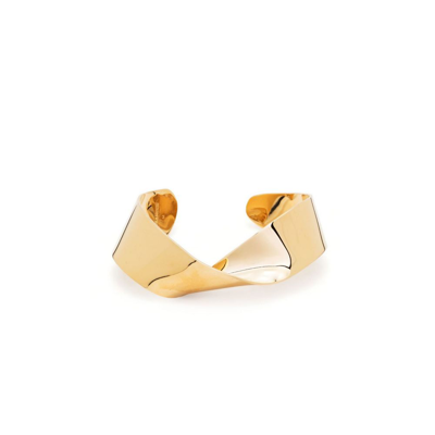 Shop Jil Sander Gold-tone Cuff Bracelet