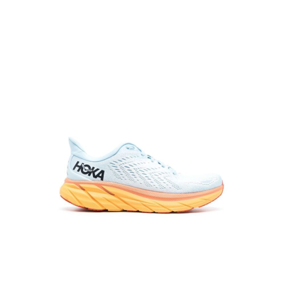 Shop Hoka One One Blue And Orange Clifton 8 Low-top Sneakers