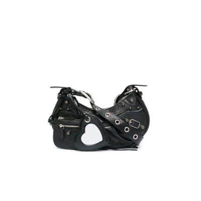 Shop Balenciaga Black Le Cagole Mini Leather Shoulder Bag