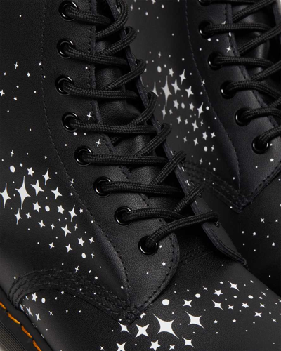 Shop Dr. Martens' 1460 Pascal Stars Leather Lace Up Boots In Black