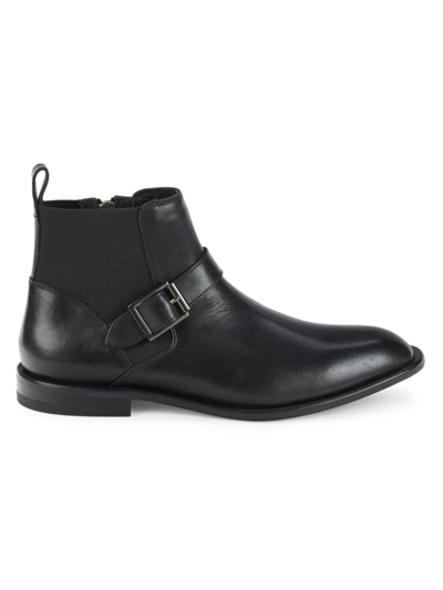 Shop Donald J Pliner Men's Ravi Leather Ankle Boots In Black