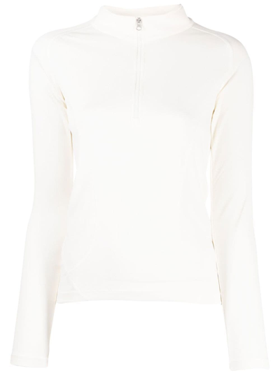Shop Perfect Moment Logo-print Thermal Ski Top In Nude