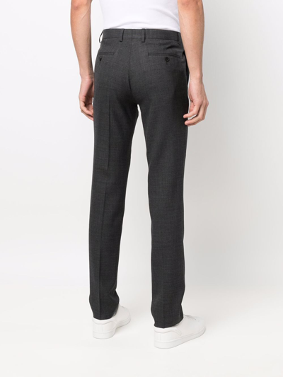 Shop Sandro Straight-leg Tailored Wool Trousers In Grey