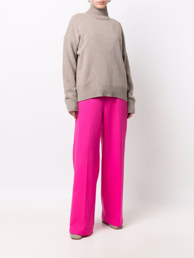 Ami Alexandre Mattiussi Wide-leg Trousers Featuring Button Detailing In Pink