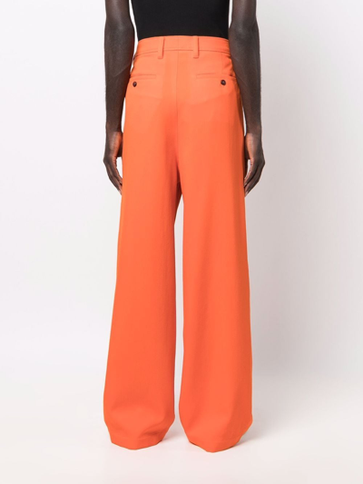 Shop Ami Alexandre Mattiussi Wide-leg Tailored Trousers In Orange