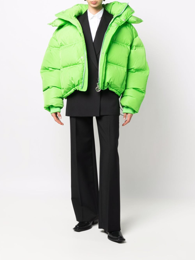 Shop Ami Alexandre Mattiussi Ami De Coeur Puffer Jacket In Green