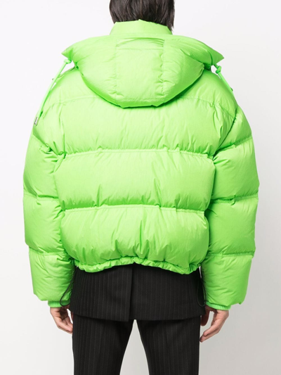 Shop Ami Alexandre Mattiussi Ami De Coeur Puffer Jacket In Green