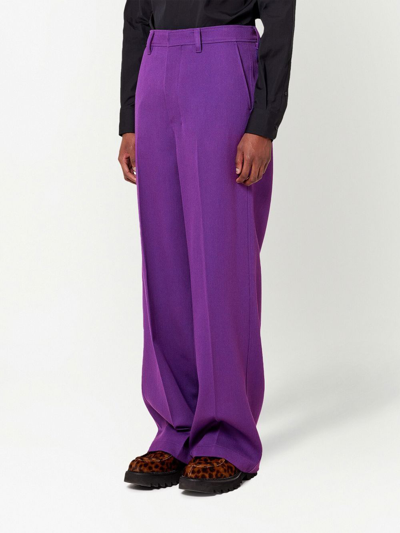 Shop Ami Alexandre Mattiussi Wide-leg Tailored Trousers In Purple