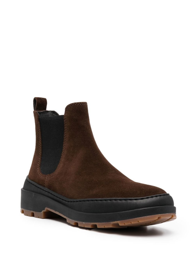 Camper Elasticated-panel Ankle Boots In Brown