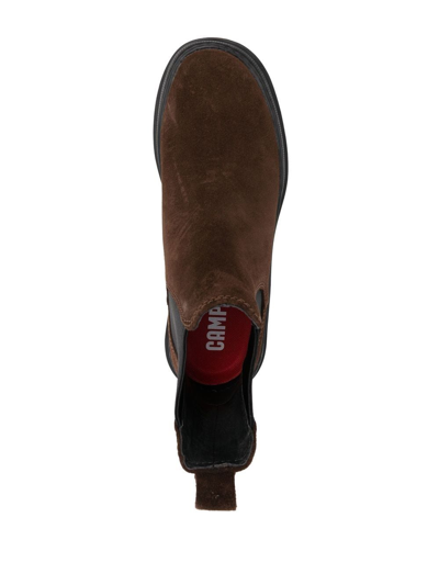 Camper Elasticated-panel Ankle Boots In Brown