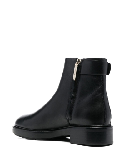 Shop Calvin Klein 35mm Logo-plaque Ankle Boots In Schwarz