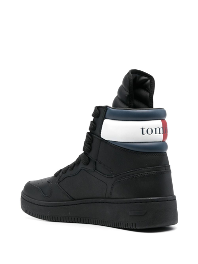 Tommy Jeans High-top Lace-up Sneakers In Schwarz