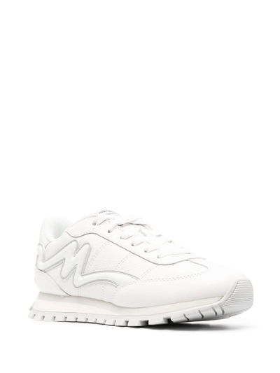 Shop Marc Jacobs The Leather Jogger Sneakers In Weiss