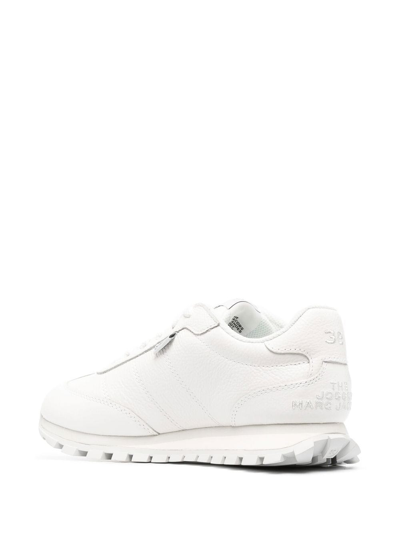 Shop Marc Jacobs The Leather Jogger Sneakers In Weiss