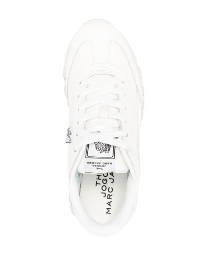 Shop Marc Jacobs The Leather Jogger Sneakers In Weiss