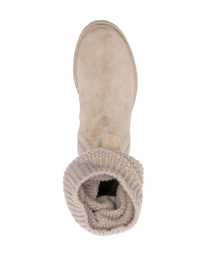 Shop René Caovilla Sock-style Suede Boots In Braun