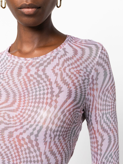 Shop Our Legacy Hypnosis Tartan-print Long-sleeve Top In Neutrals