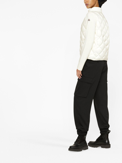Moncler Padded Wool Cardigan In Weiss