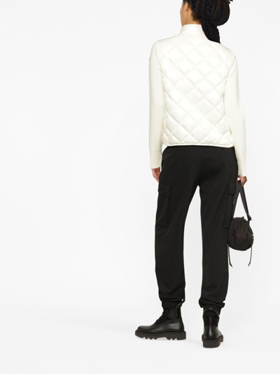Moncler Padded Wool Cardigan In Weiss