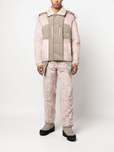 Craig Green Pink And Grey Fleece Straight-leg Trousers In Rosa