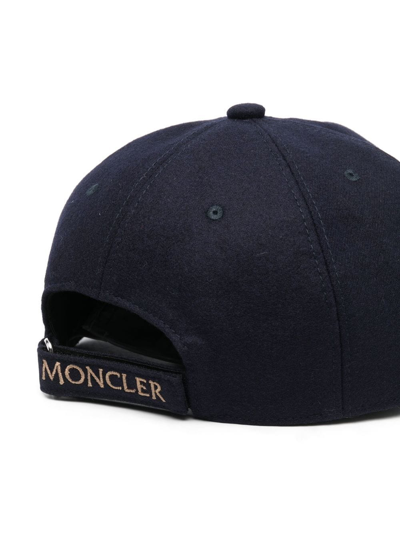Shop Moncler Logo-patch Baseball Cap In Blau