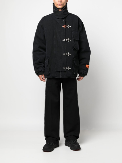 Heron Preston Toggle-fastening Canvas Jacket In Schwarz