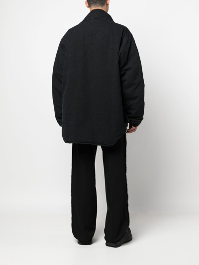 Shop Heron Preston Toggle-fastening Canvas Jacket In Schwarz