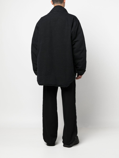Heron Preston Toggle-fastening Canvas Jacket In Schwarz