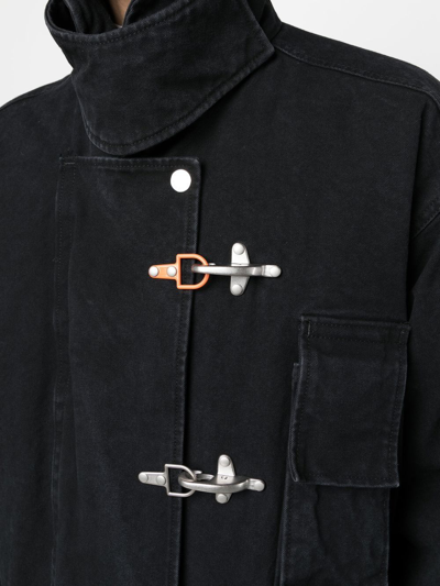 Heron Preston Toggle-fastening Canvas Jacket In Schwarz
