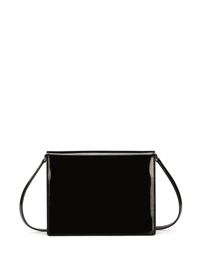 Dolce & Gabbana Elegant Dg Logo Patent Leather Crossbody Handbag In Black